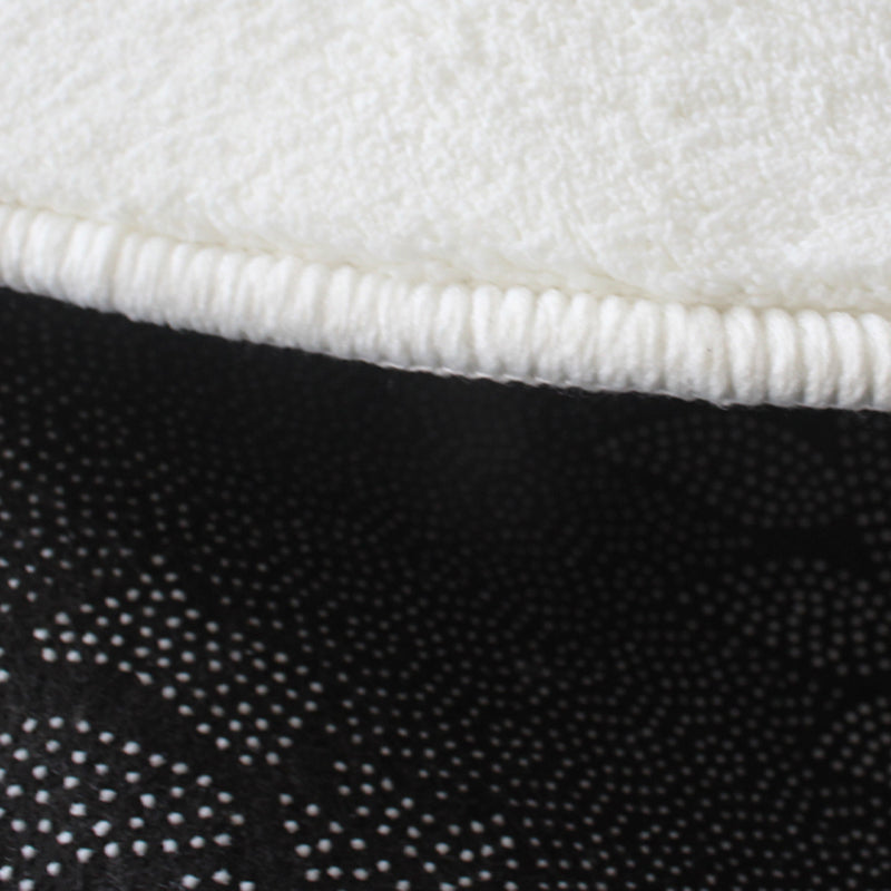 White Tone Minimalist Area Rug Polyester Stripe Carpet Non-Slip Backing Rug for Home Decoration