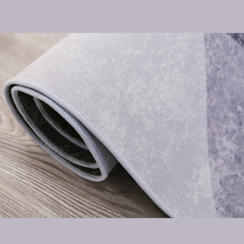 White Tone Minimalist Area Rug Polyester Stripe Carpet Non-Slip Backing Rug for Home Decoration