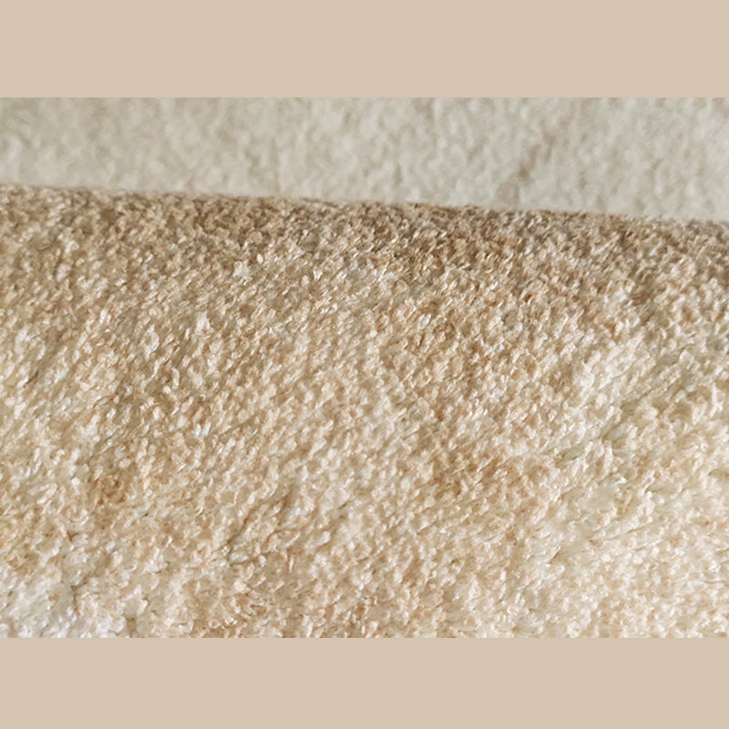 Round Apricot Tone Simple Area Carpet Polyester Stripe Indoor Rug Easy Care Carpet for Living Room