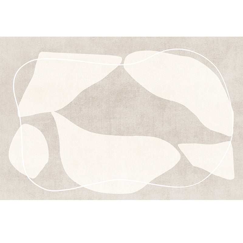 Apricot Tone Nordic Area Carpet Polyester Abstract Print Indoor Rug Easy Care Carpet for Living Room