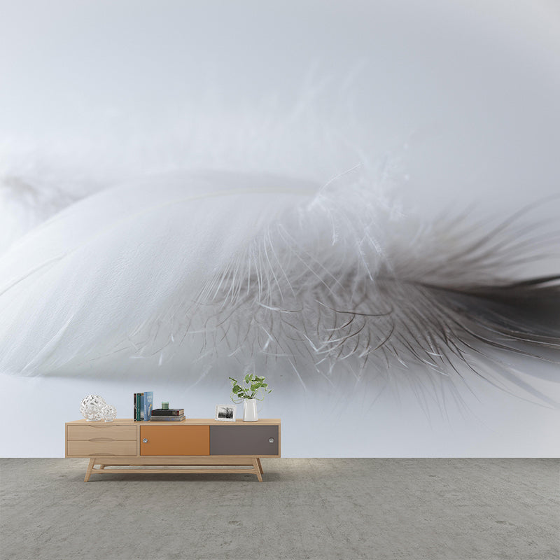 Photography Modern Pastel Feathers Mural Wallpaper with for Girls' Bedroom