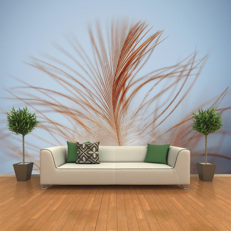 Photography Modern Pastel Feathers Mural Wallpaper with for Girls' Bedroom