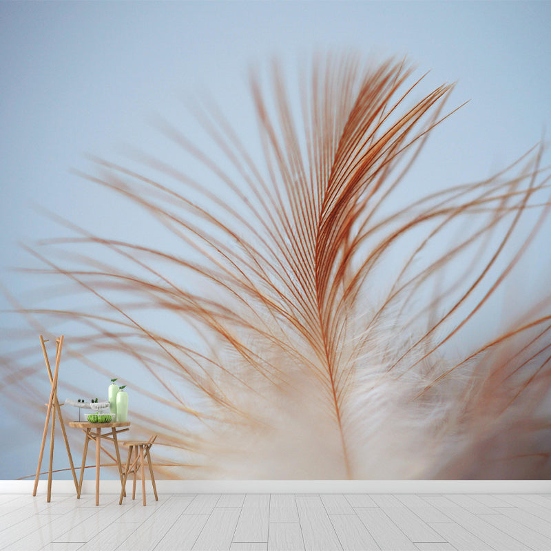 Photography Modern Pastel Feathers Mural Wallpaper with for Girls' Bedroom