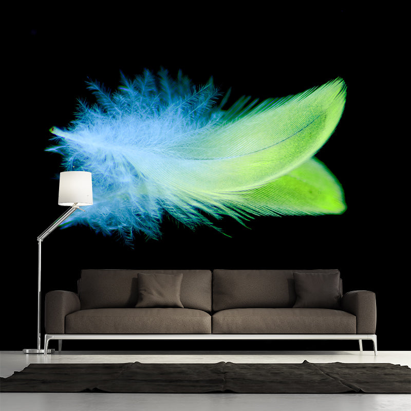 Photography Modern Pastel Feathers Mural Wallpaper with for Girls' Bedroom
