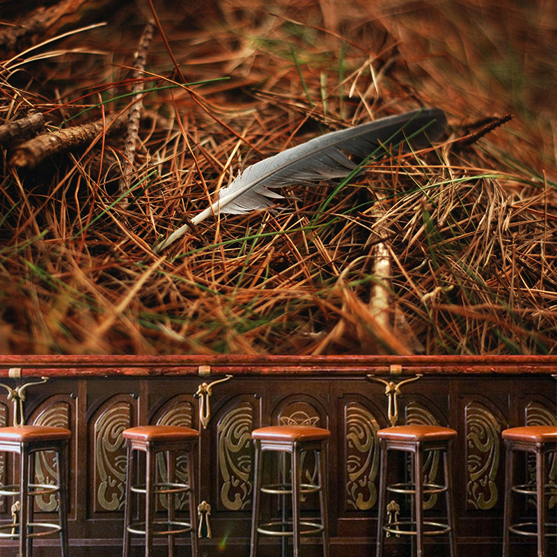 Photography Modern Pastel Color Mural Wallpaper with Beautiful Feathers for Girls' Bedroom