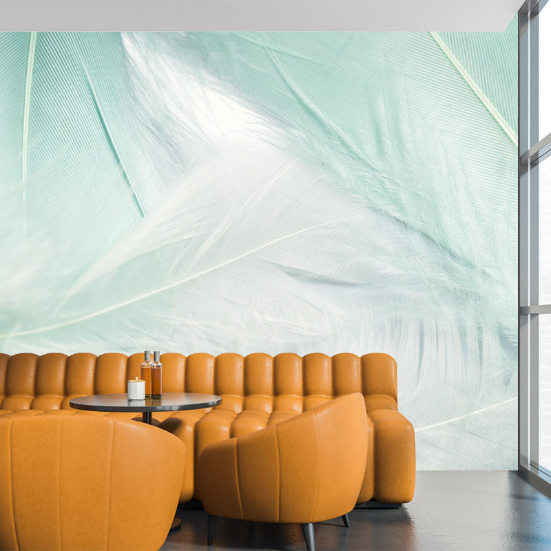 Light Color Feather Wall Mural Decal Moisture Resistant Modern Wall Covering
