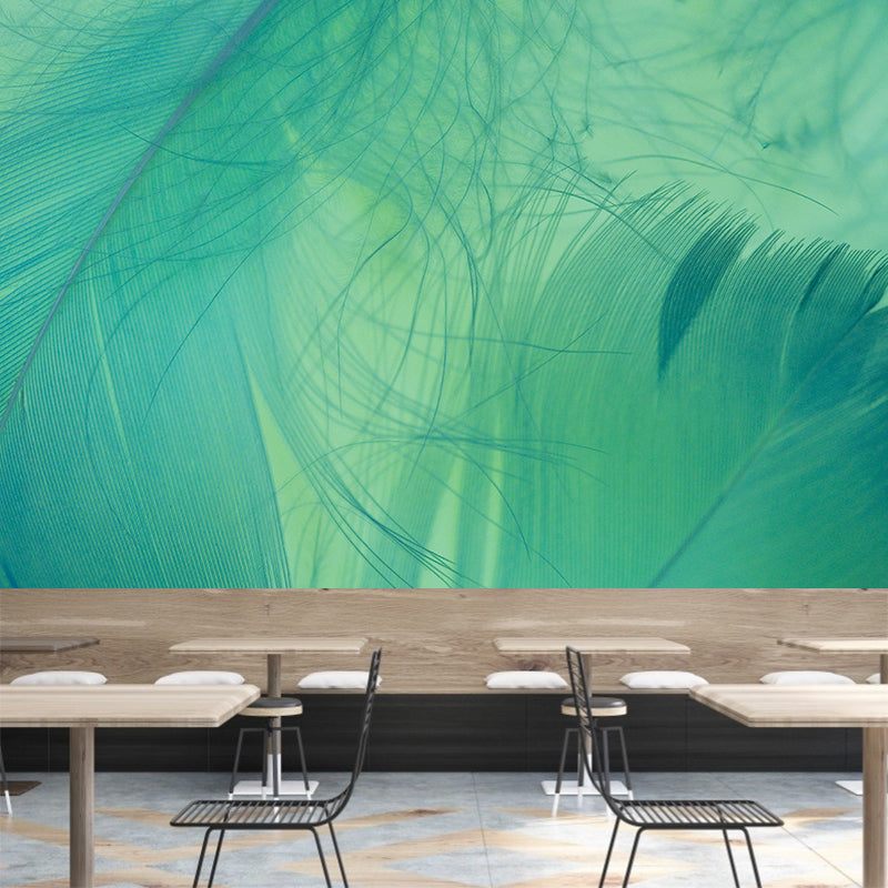 Light Color Feather Wall Mural Decal Moisture Resistant Modern Wall Covering