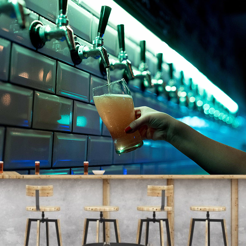 Full Size Wall Mural Moisture Resistant Contemporary Style Wall Art for Wine Shop