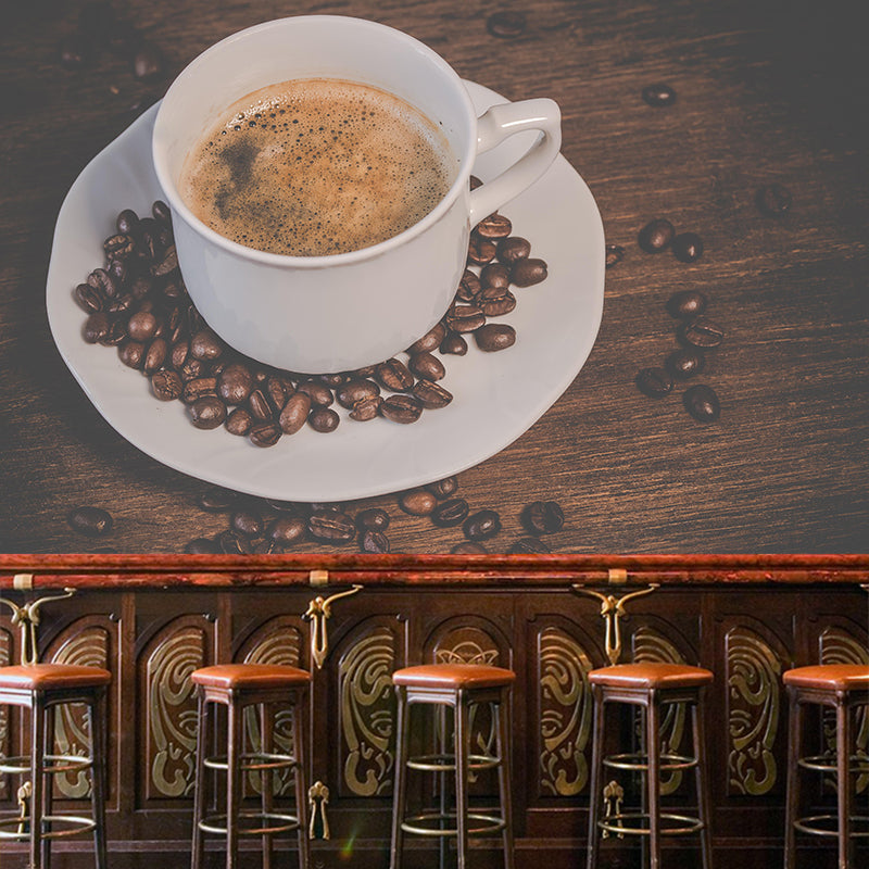 Customized Coffee Mural Wallpaper Stain Resistant Wall Covering Free Time for Coffee Shop