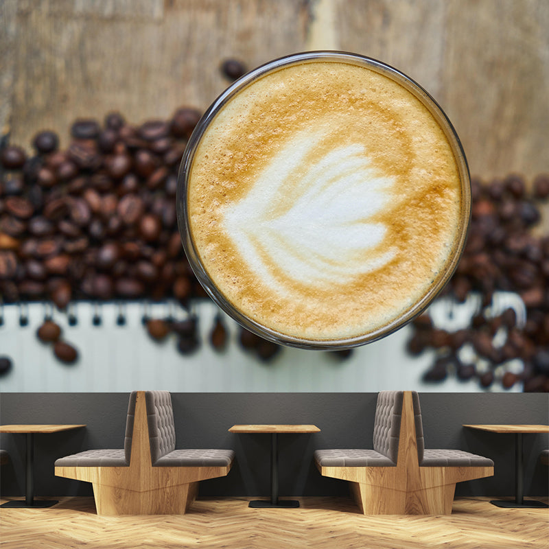 Hot Coffee Wall Mural Decal Eco-friendly Wallpaper Cooffee Shop Kitchen Dining Room Decor