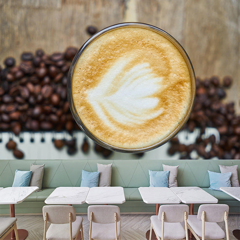 Hot Coffee Wall Mural Decal Eco-friendly Wallpaper Cooffee Shop Kitchen Dining Room Decor