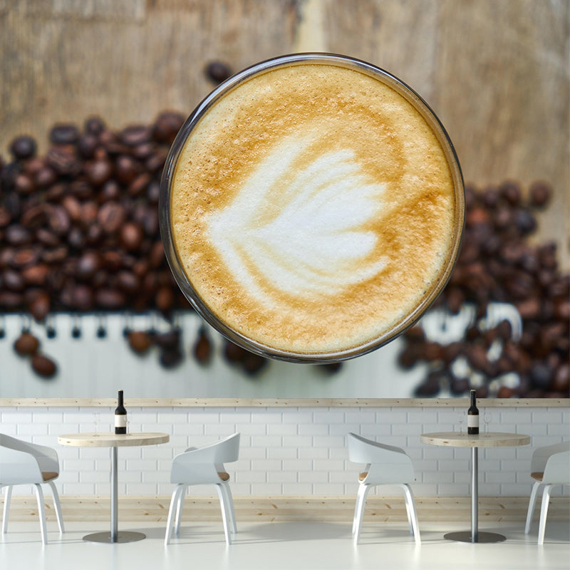 Hot Coffee Wall Mural Decal Eco-friendly Wallpaper Cooffee Shop Kitchen Dining Room Decor