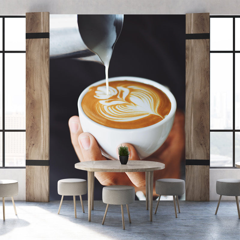 Contemporary Style Mural with Tempting Coffee Painting Commercial Use Wall Covering