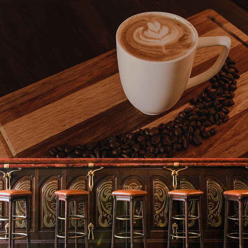 Customized Coffee Pattern Mural Wallpaper Stain Resistant Wall Covering for Coffee Shop