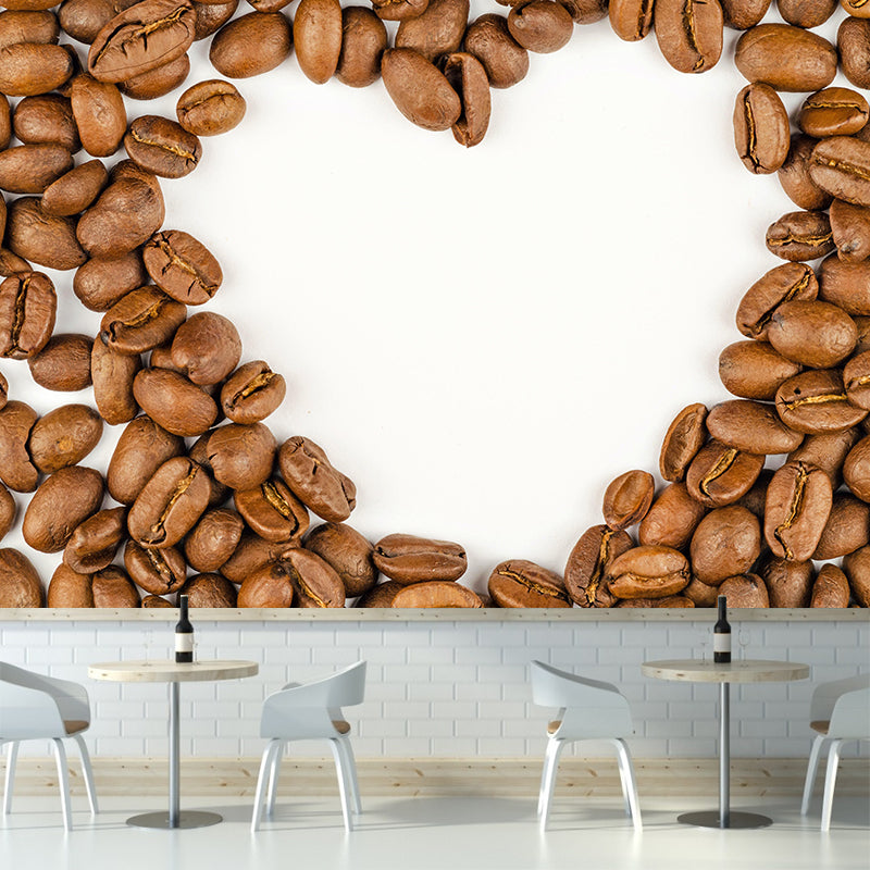 Contemporary  Style Mural with Coffee Beans Painting Commercial Use Wall Covering
