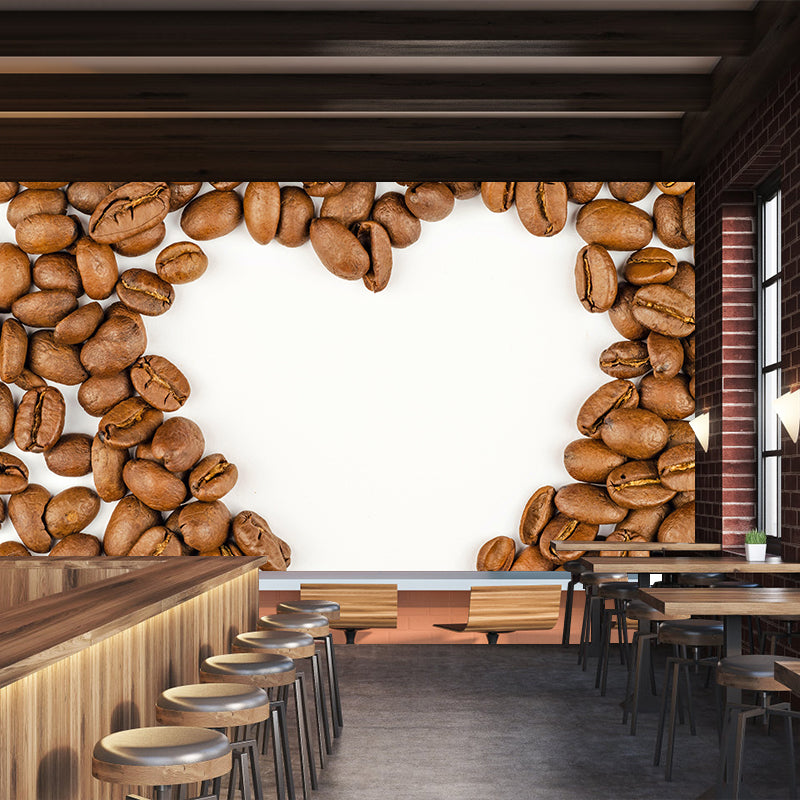 Contemporary  Style Mural with Coffee Beans Painting Commercial Use Wall Covering