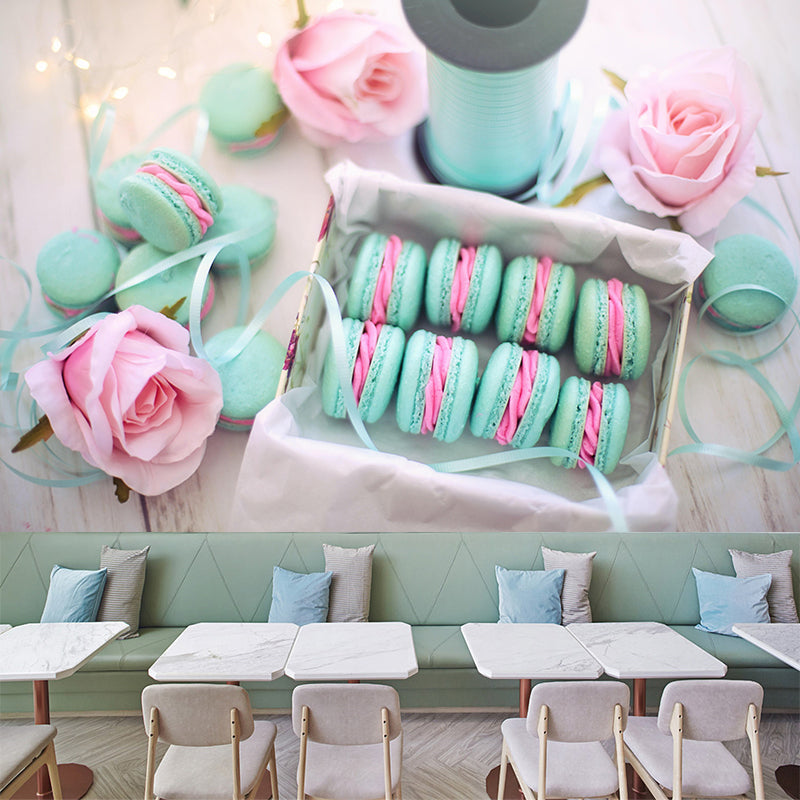 Sweet Macaron Painting Mural Contemporary Decorative Commercial Use Wall Covering