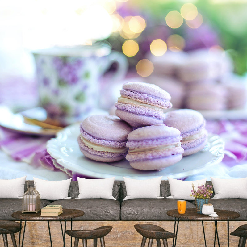 Sweet Macaron Painting Mural Contemporary Decorative Commercial Use Wall Covering