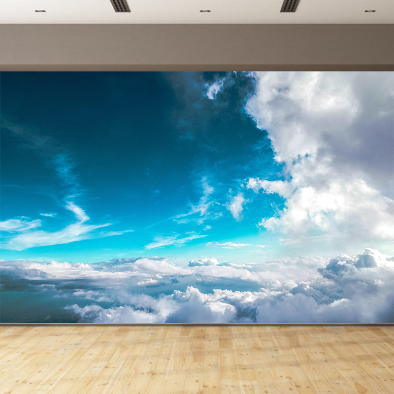 Blue Sky Photography Wallpaper Mural Mildew Resistant Modern Bedroom Wall Art