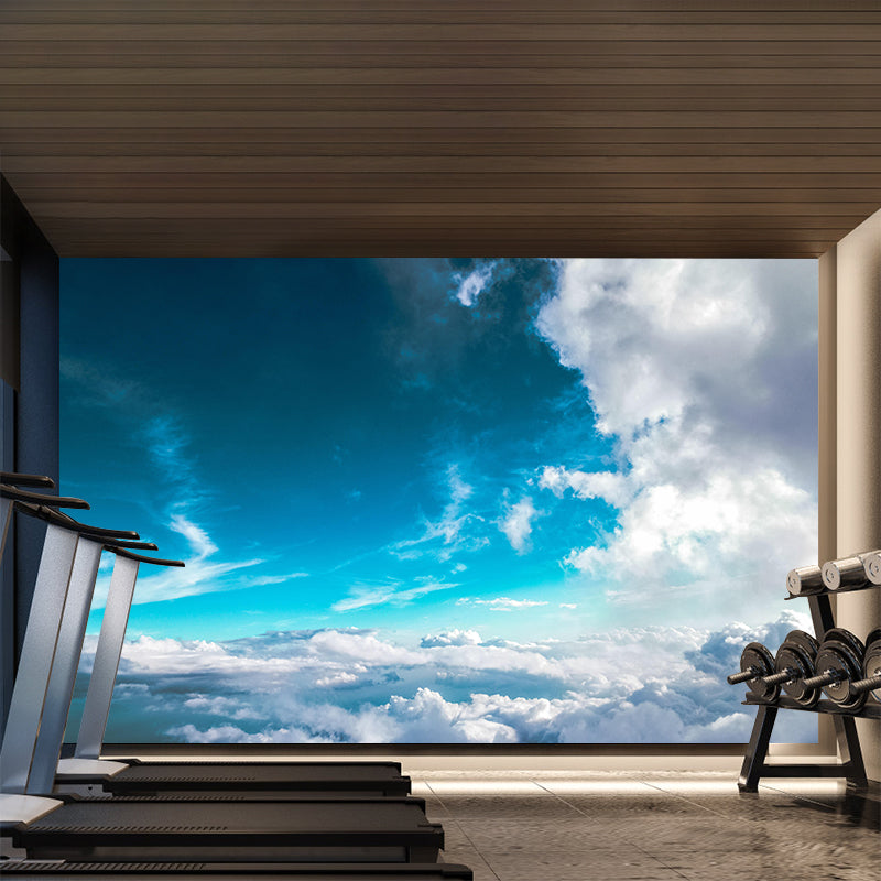 Blue Sky Photography Wallpaper Mural Mildew Resistant Modern Bedroom Wall Art