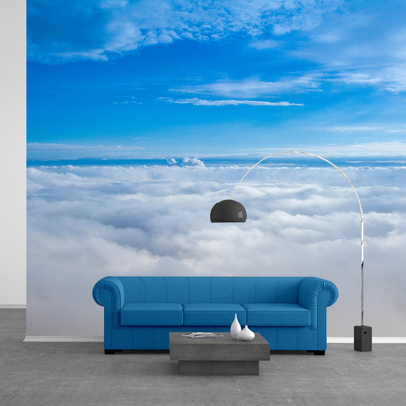 Blue Sky Photography Wallpaper Mural Mildew Resistant Modern Bedroom Wall Art