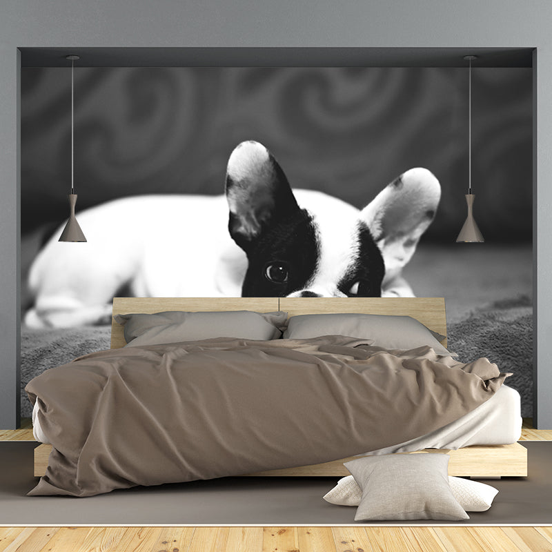 Lovely Dog Mural Wallpaper Water-Resistant Wall Covering for Accent Wall