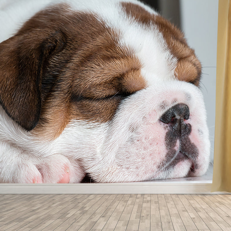 Lovely Dog Mural Wallpaper Water-Resistant Wall Covering for Accent Wall