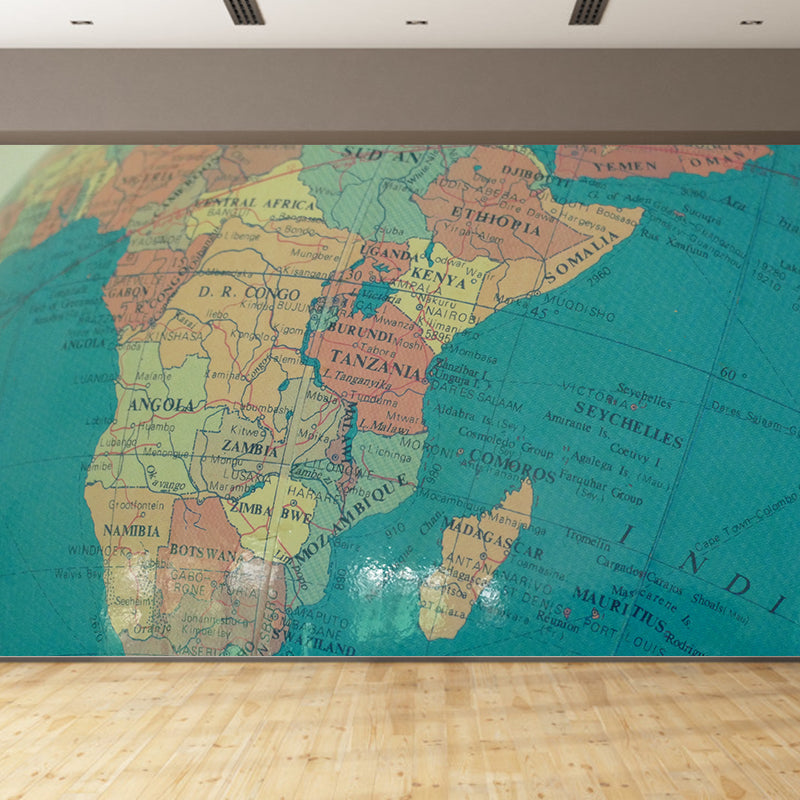Contemporary Map Mural Wallpaper Home Decor Waterproofing Wall Covering, Full Size