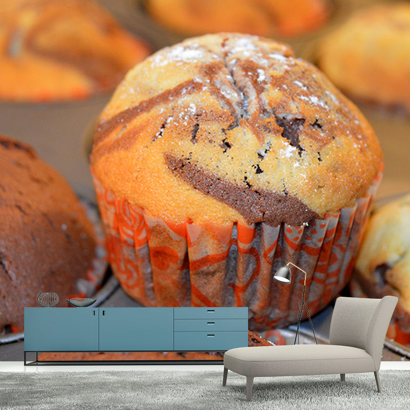 Cup Cake Mural Decal Stain Resistant Cake Shop Wall Covering, Personalised Size