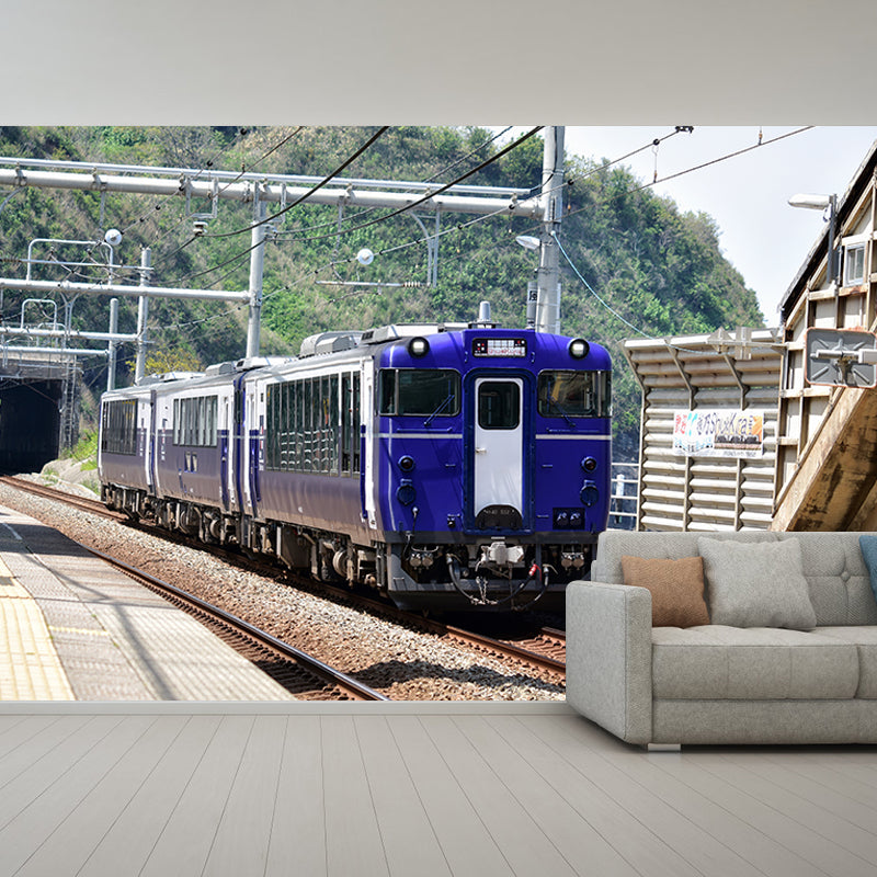 Contemporary Transportation Wall Decals Stain Resistant Mural for Living Room