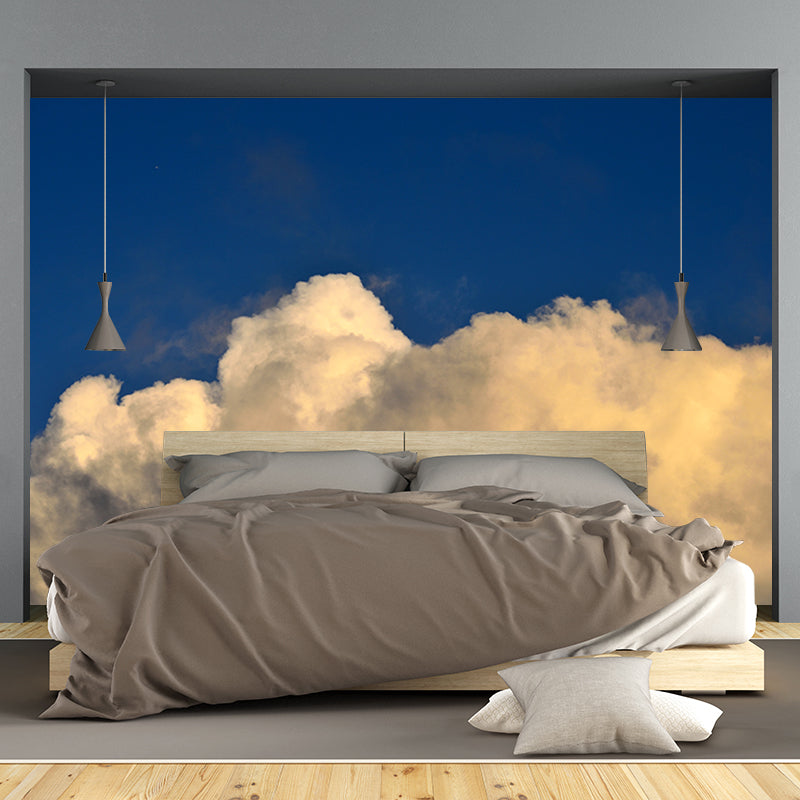 Clouds in Blue Sky Mural Waterproof Wall Decor for Meeting Room Gust Room