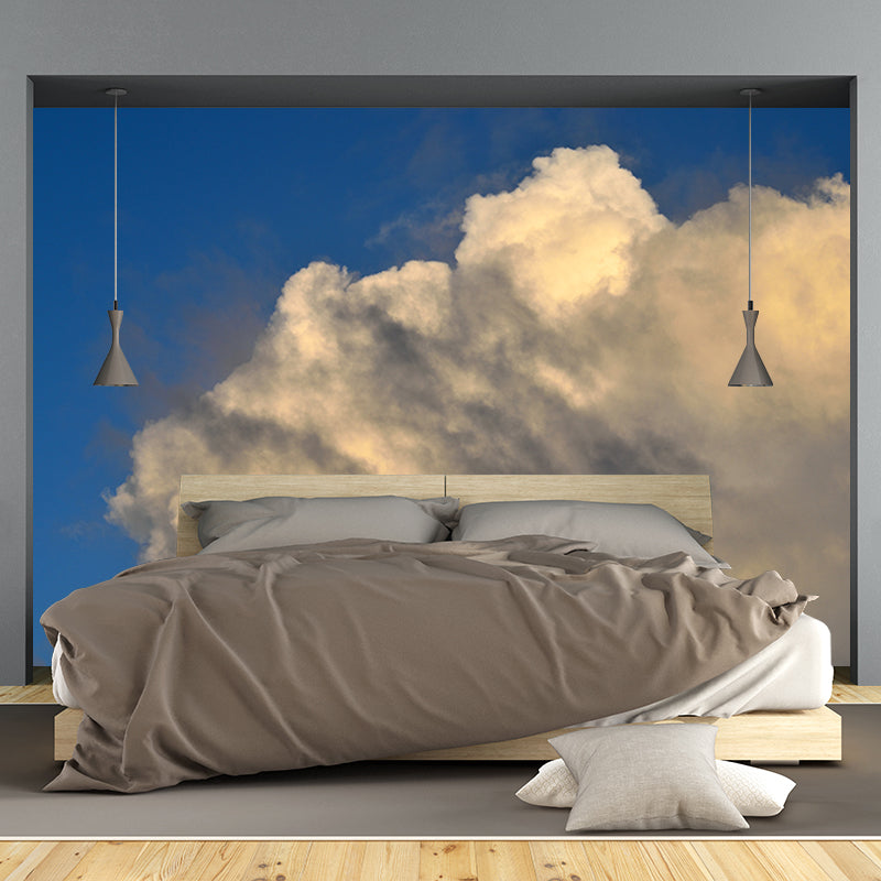 Clouds in Blue Sky Mural Waterproof Wall Decor for Meeting Room Gust Room