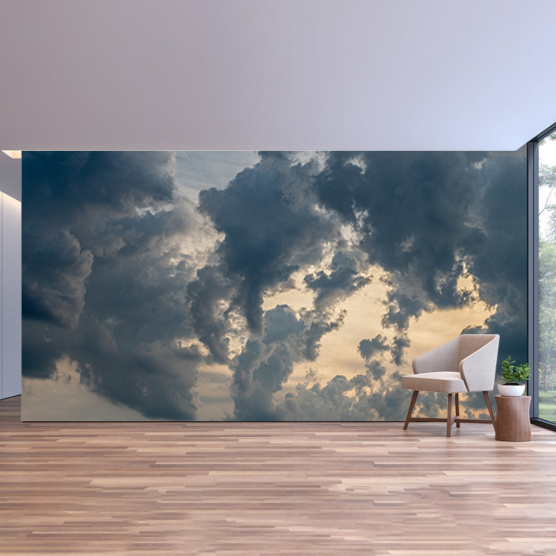 Beautiful Cloud Murals Modern Wall Decoration in Blue and White, Custom Made