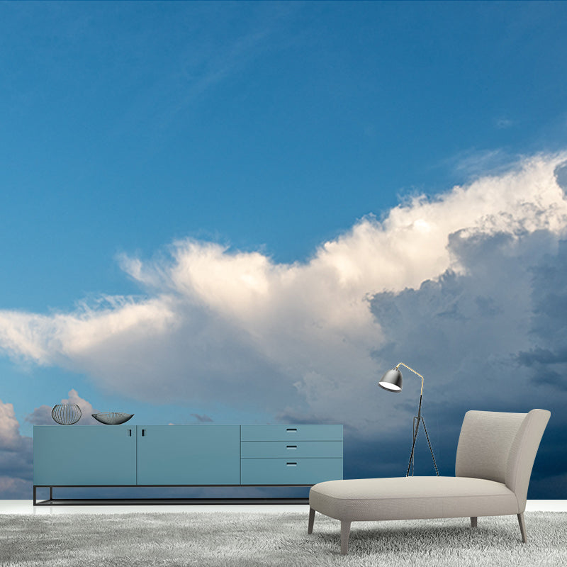 Beautiful Cloud Murals Modern Wall Decoration in Blue and White, Custom Made
