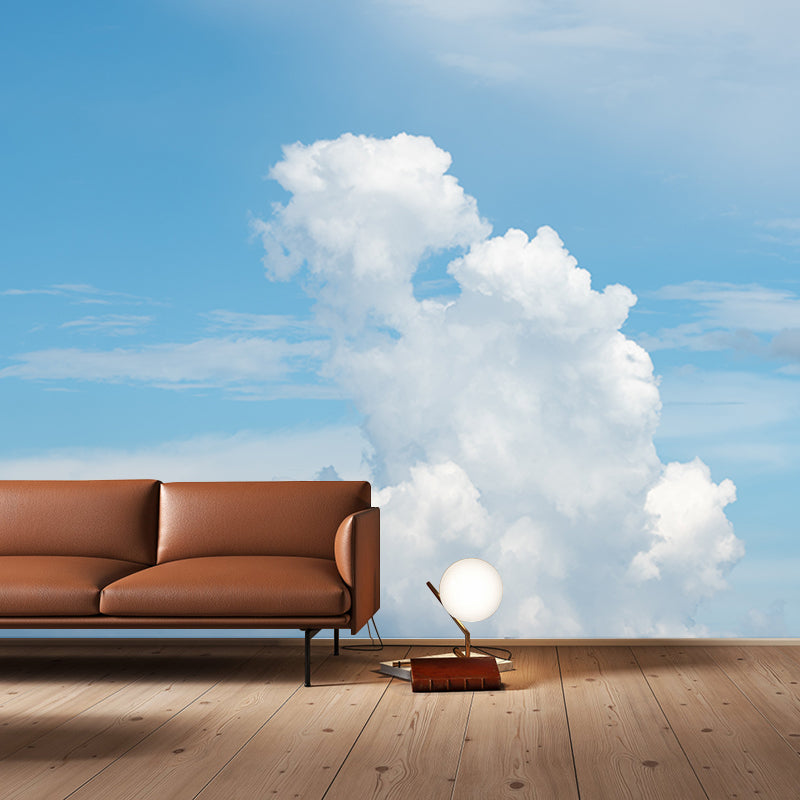 Beautiful Cloud Murals Modern Wall Decoration in Blue and White, Custom Made