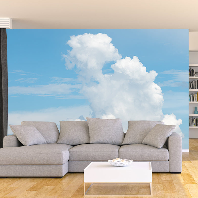 Beautiful Cloud Murals Modern Wall Decoration in Blue and White, Custom Made