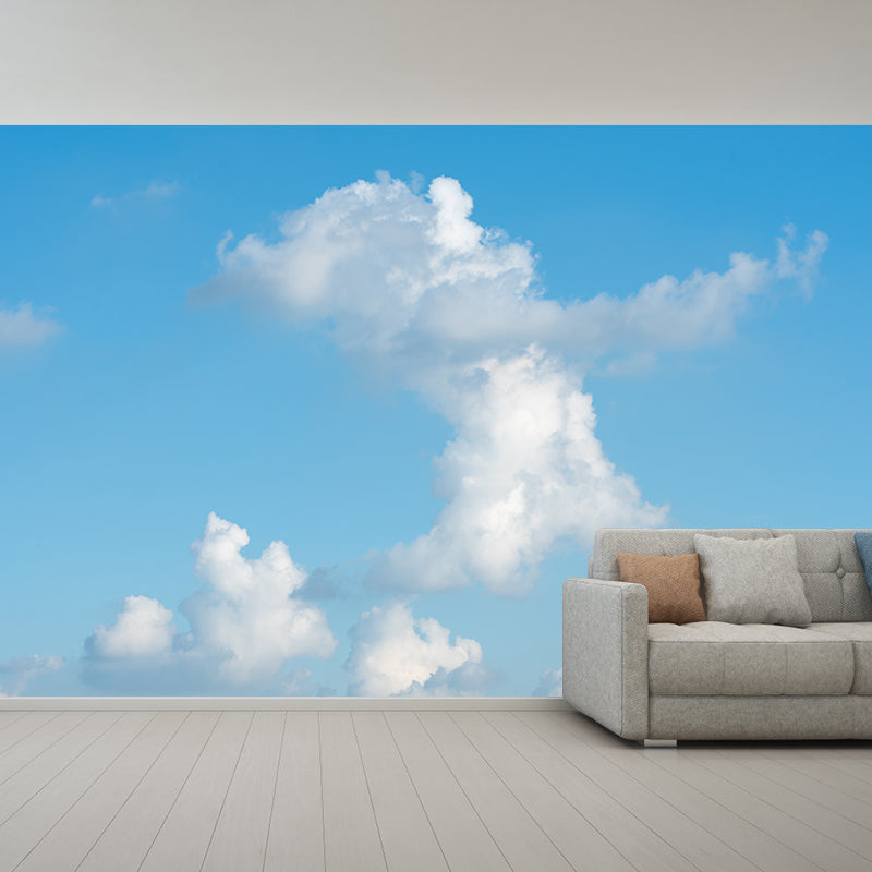 Beautiful Cloud Murals Modern Wall Decoration in Blue and White, Custom Made