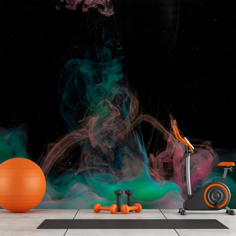 Smoke Fusion Scene Mural Moisture Resistant Decorative Bathroom Wall Decor