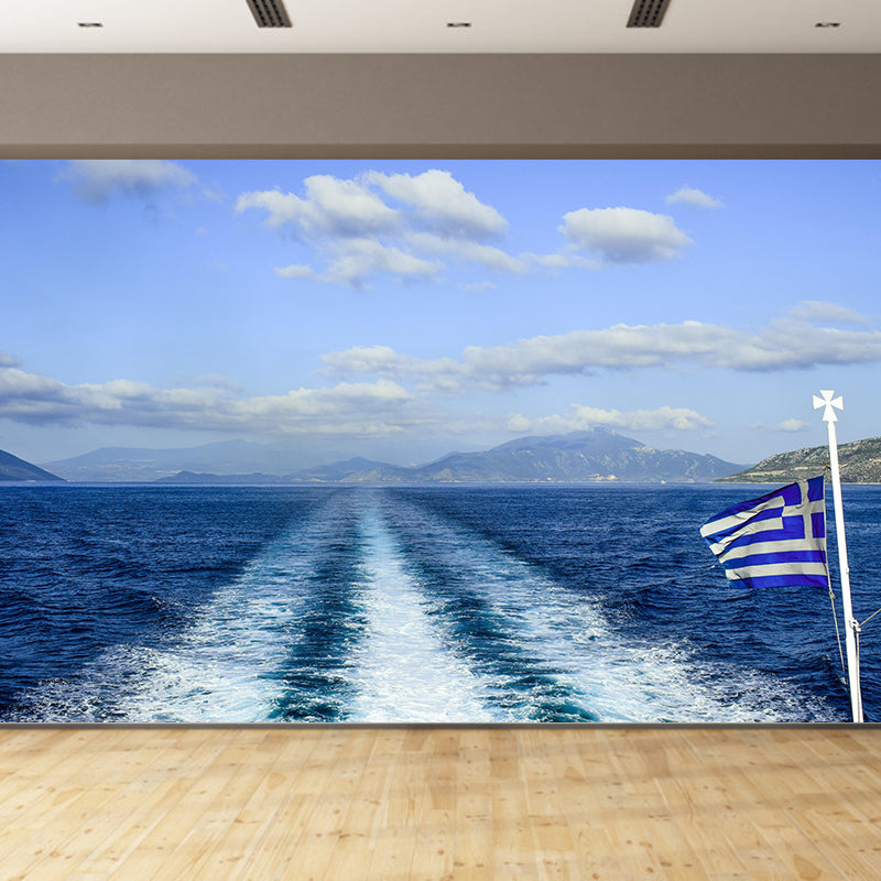 Romantic Aegean Sea Wallpaper Mural Contemporary Wall Covering Bathroom Floor Murals