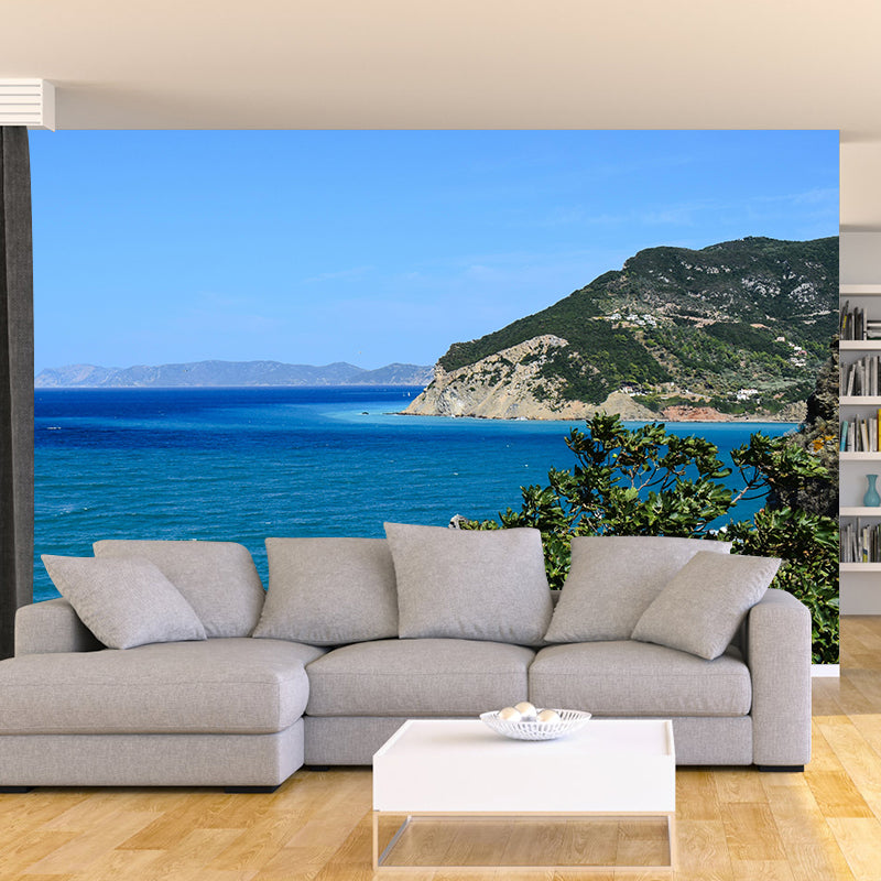 Romantic Aegean Sea Wallpaper Mural Contemporary Wall Covering Bathroom Floor Murals