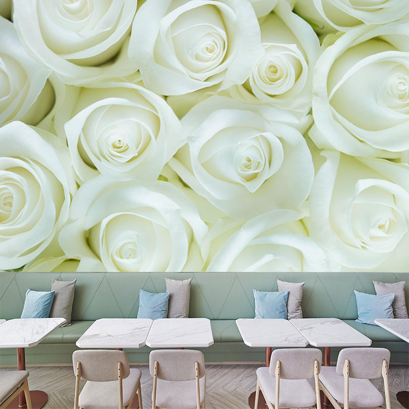 Beautiful Roses Wall Covering for Living Room Contemporary Moisture-Resistant Mural