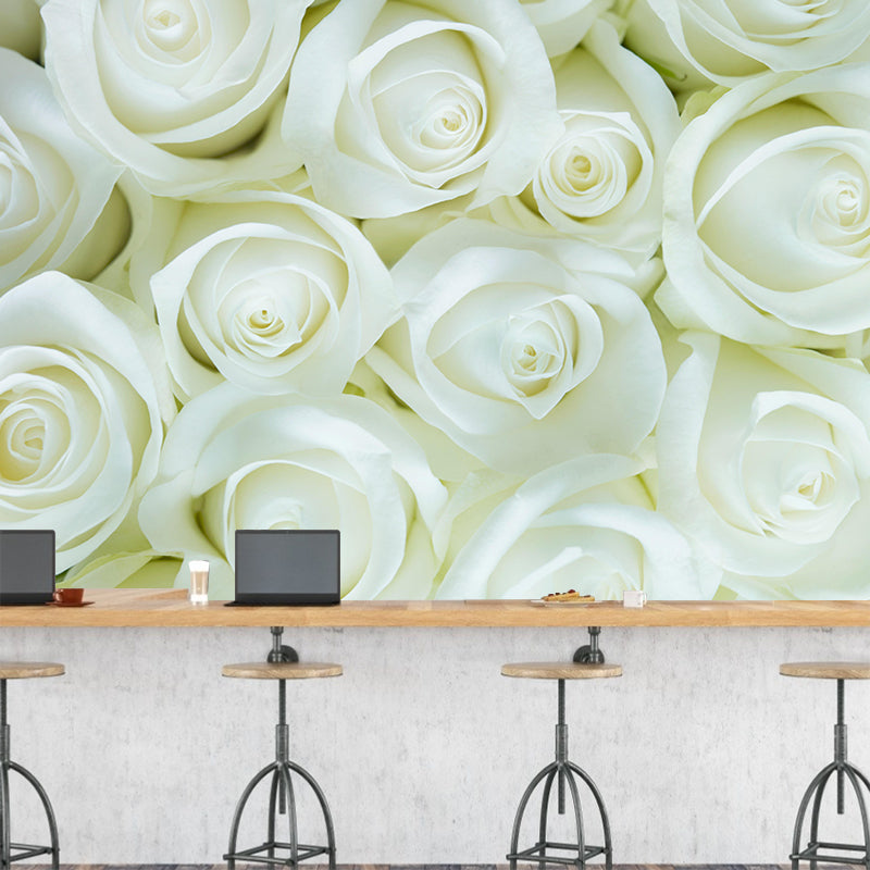 Beautiful Roses Wall Covering for Living Room Contemporary Moisture-Resistant Mural