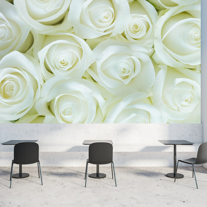 Beautiful Roses Wall Covering for Living Room Contemporary Moisture-Resistant Mural