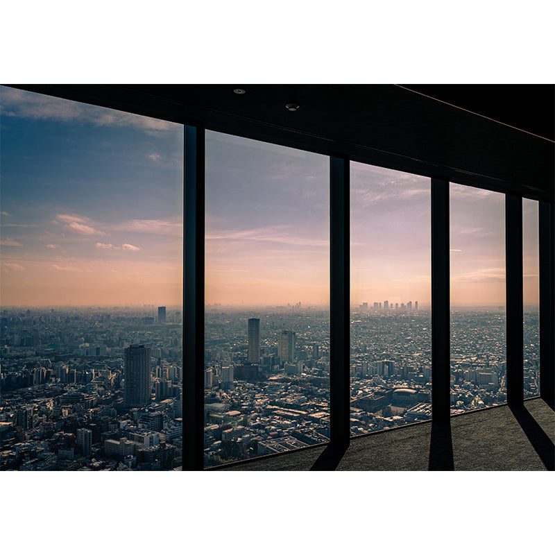 Photography City View Mural Decal Mildew Resistant Wall Covering for Decoration