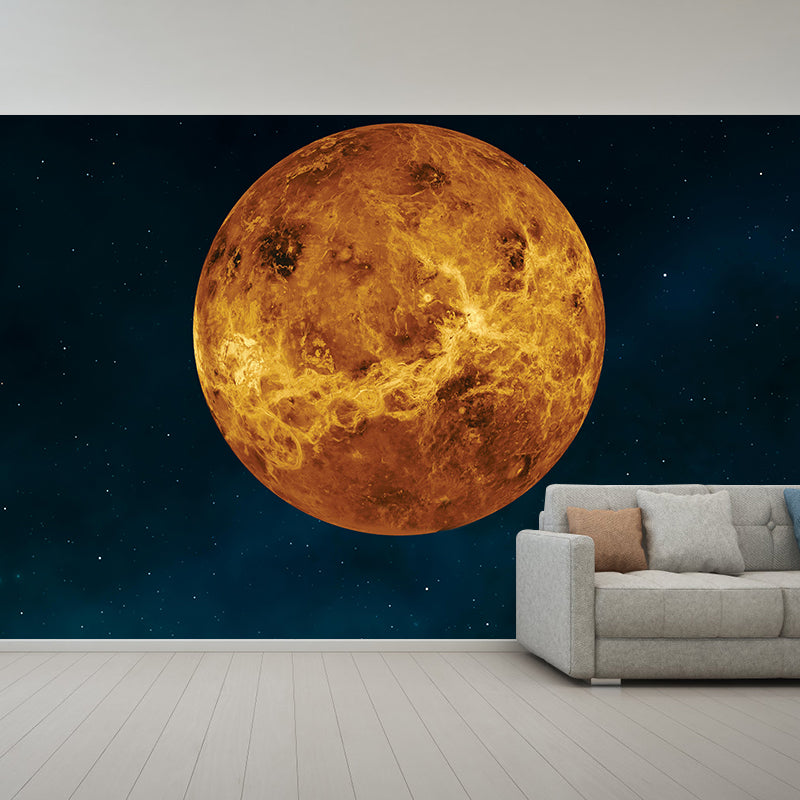 Bright Color Universe Planet Mural Stain Resistant Living Room Wall Decor