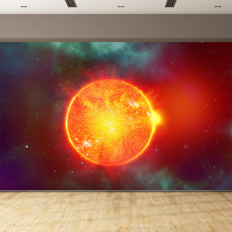 Bright Color Universe Planet Mural Stain Resistant Living Room Wall Decor