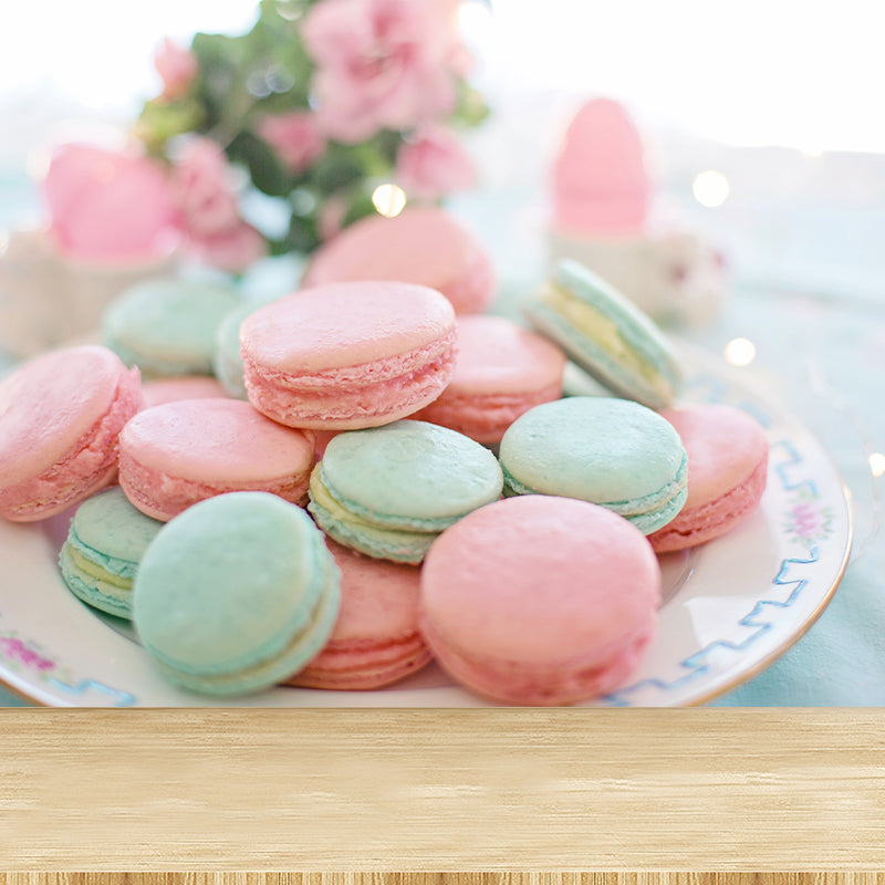 Macaron Dessert Wall Mural Decal for Dessert Shop Stain-Resistant, Custom-Made