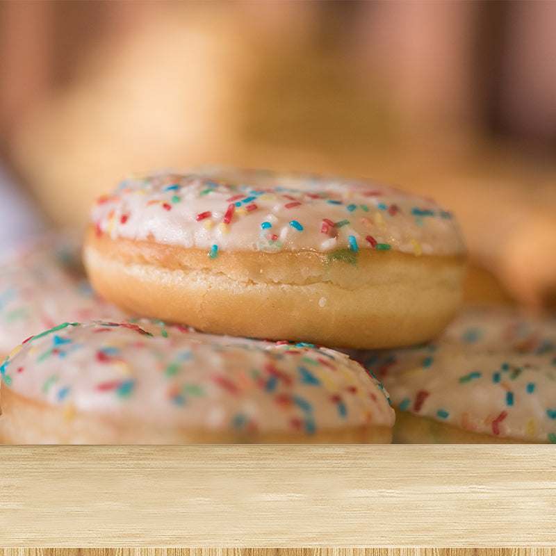 Tasty Donut Wall Mural Decal for Dessert Shop Moisture Resistant, Custom-Made