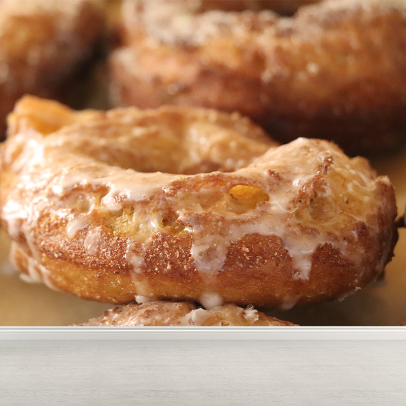 Tasty Donut Wall Mural Decal for Dessert Shop Moisture Resistant, Custom-Made