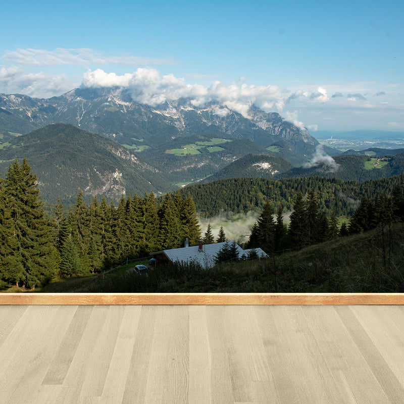 Photo Mountain Landscape Wall Mural Decal for Sitting Room, Made to Measure